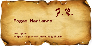 Fogas Marianna névjegykártya